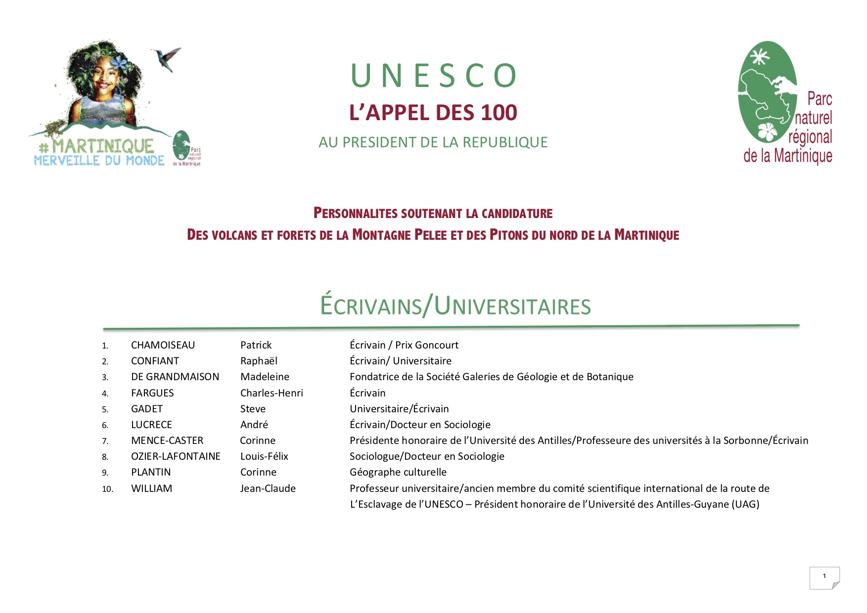 1_unesco martinique liste appel des 100 personnalite_s au pre_sident de la re_publique 04.12.2018.jpg